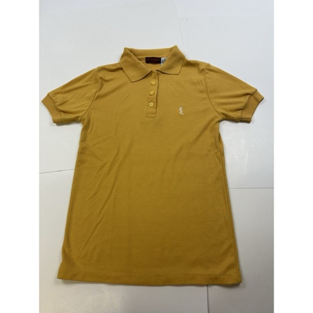Vintage YSL Yves Saint Laurent Kids‎ Youth Polo Shirt Size Small Yellow